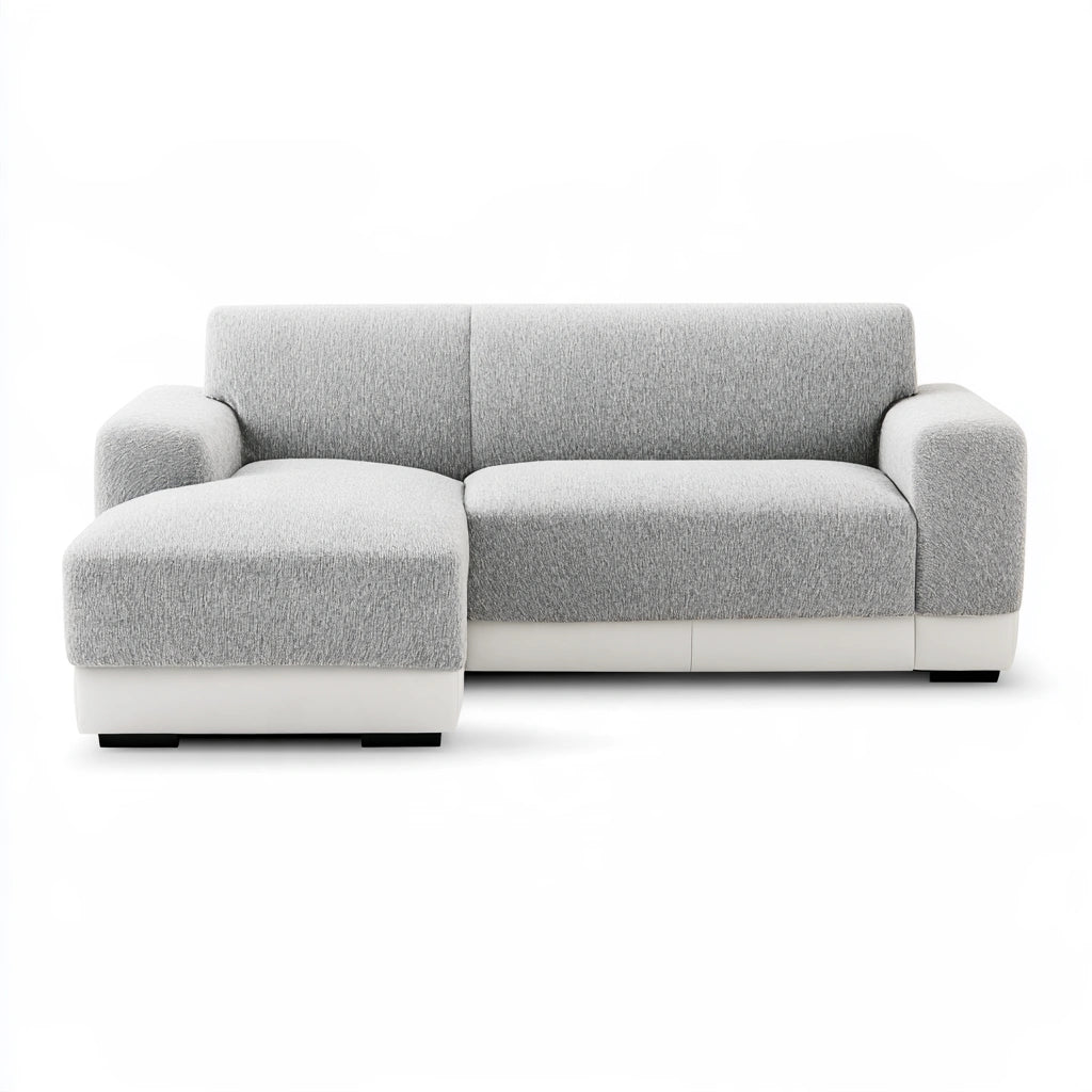 Nowoczesna sofa, tapicerowany tkaniną, kolor: jasnoszary