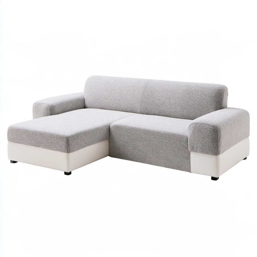 Nowoczesna sofa, tapicerowany tkaniną, kolor: jasnoszary